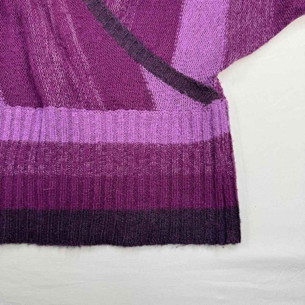 Allison Brittany Knit Surplice Sweater Womens Size S Purple Short Sleeve - Picture 8 of 8